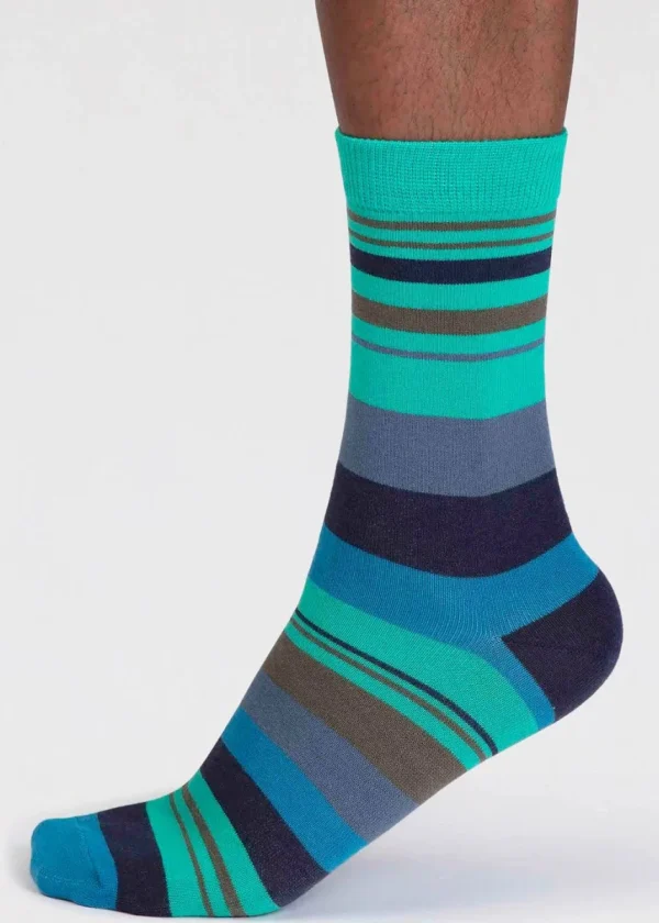 maddock green stripey bamboo socks ww