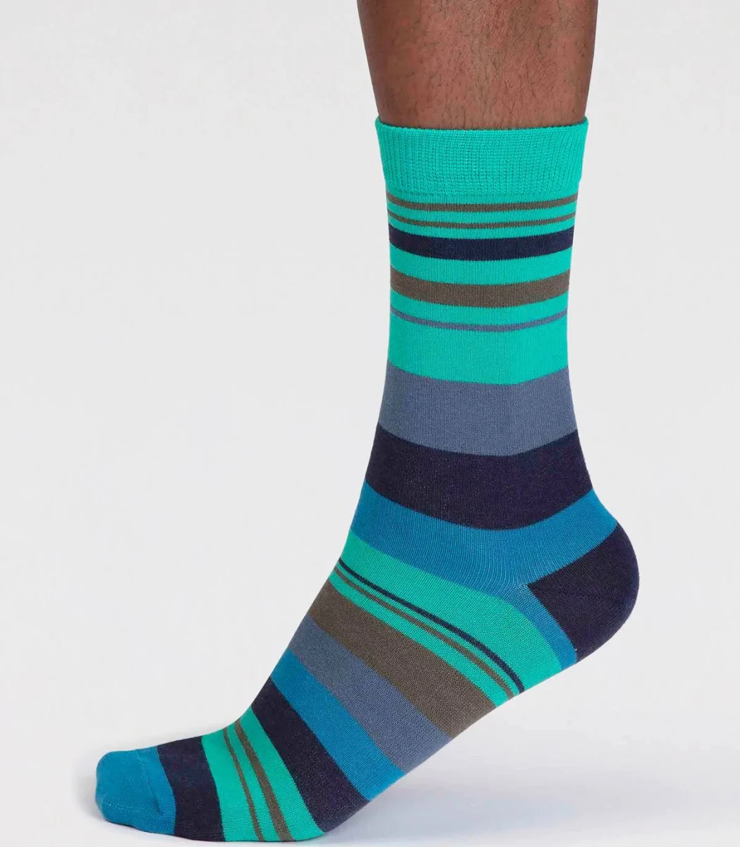 maddock green stripey bamboo socks ww