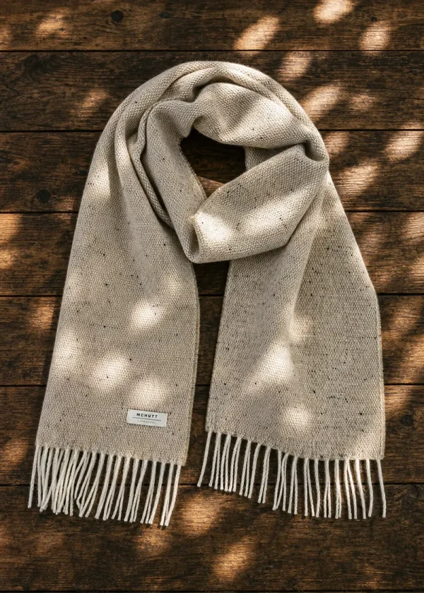 mcnutt donegal oat tweed pure wool scarf ww
