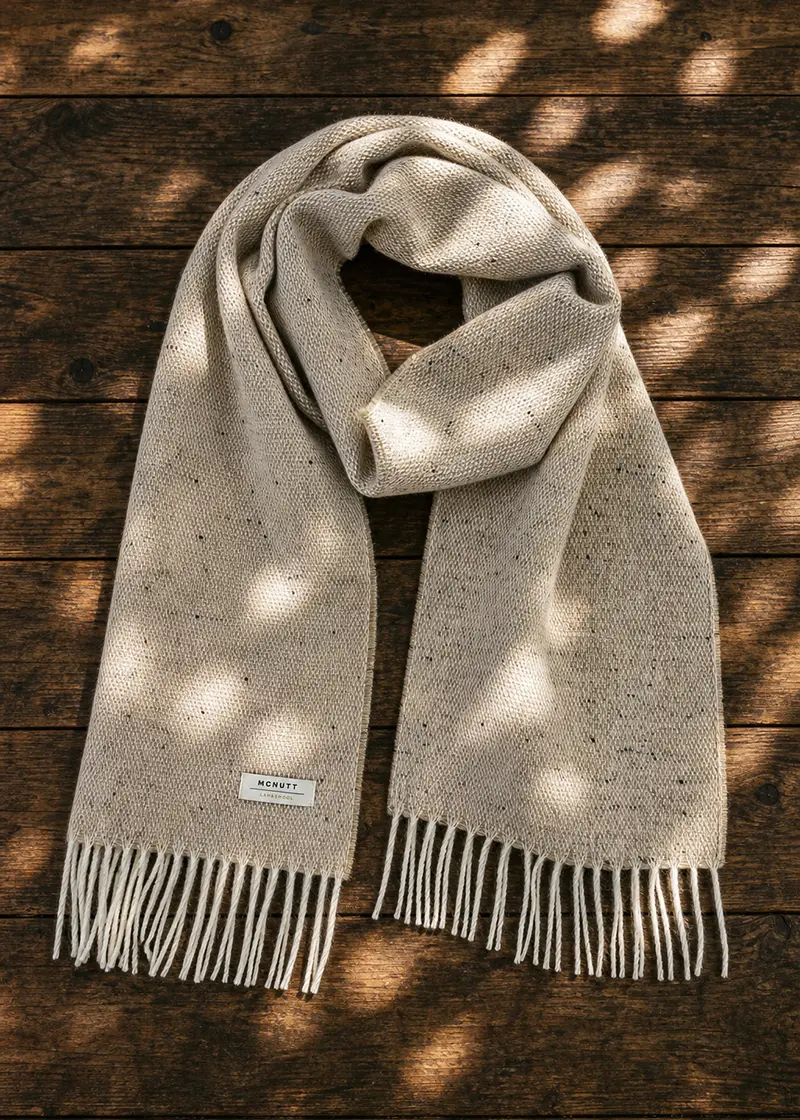mcnutt donegal oat tweed pure wool scarf ww