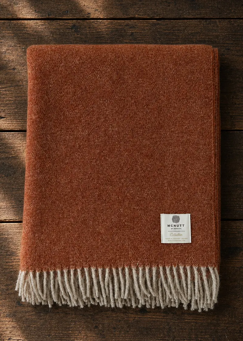 mcnutt gingerbread reversible pure wool throw ww