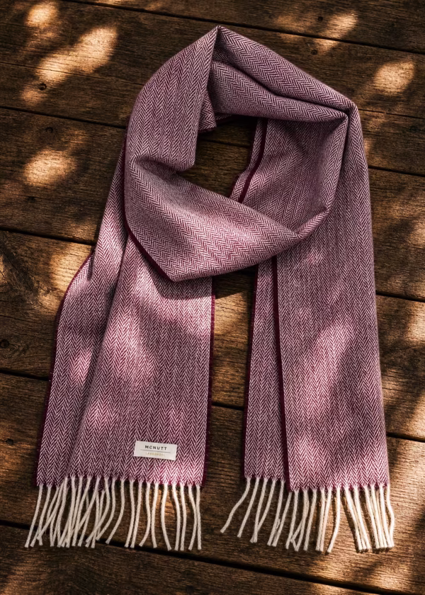 mcnutt herringbone mulberry wool scarf ww