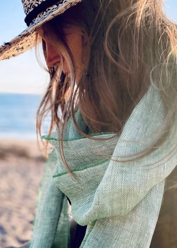 mcnutt mint green irish linen scarf
