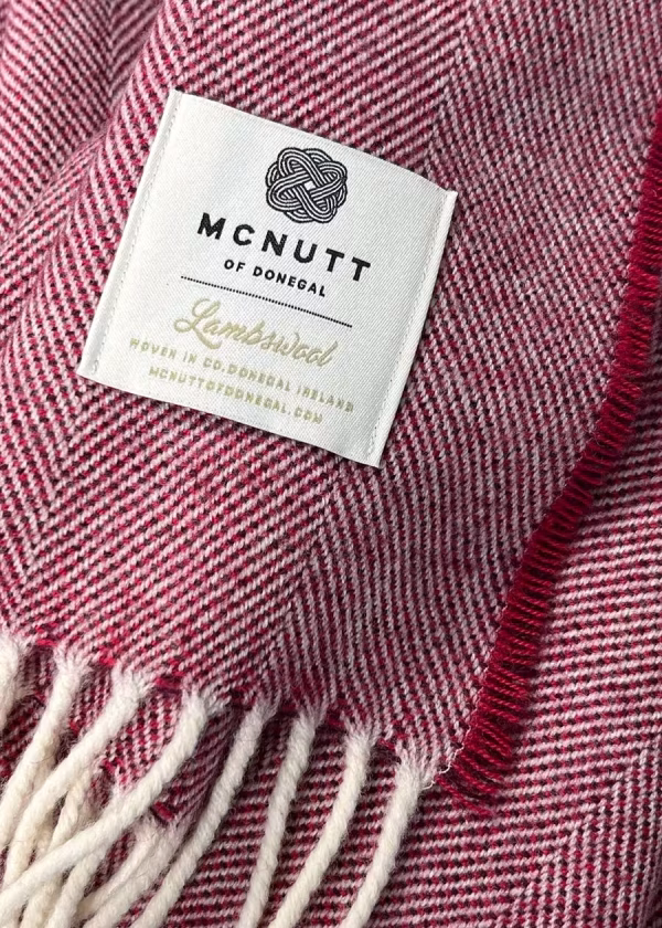 mcnutt spotted cranberry pure wool throw