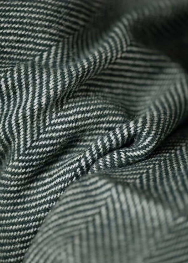 mcnutt spruce green herringbone wool throw