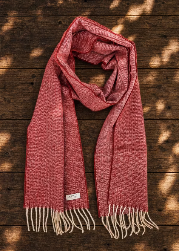 mcnutt tabasco herringbone pure wool scarf ww