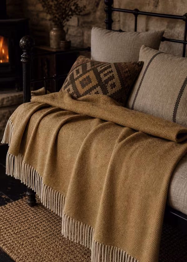 mead herringbone merino throw ww