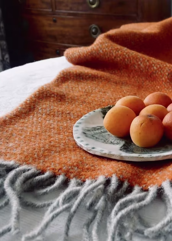 pumpkin illusion british wool throw ww