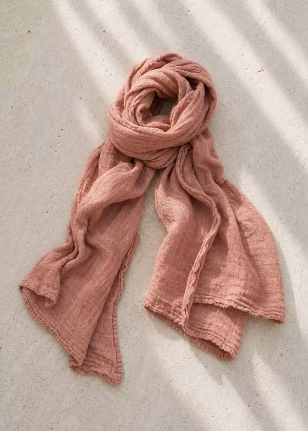 rose pure hemp natural scarf ww