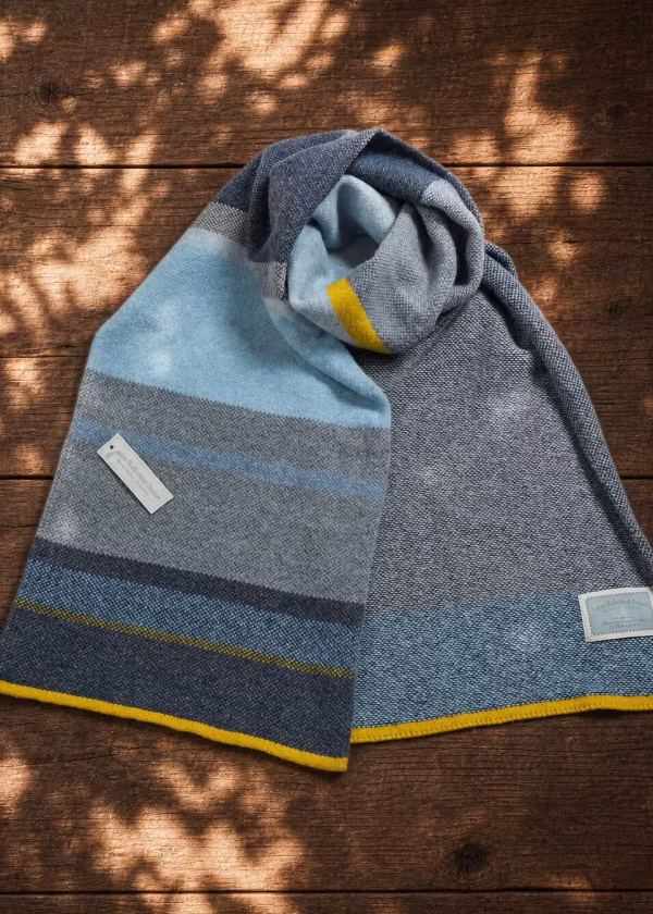 seascape melange scottish pure wool scarf ww
