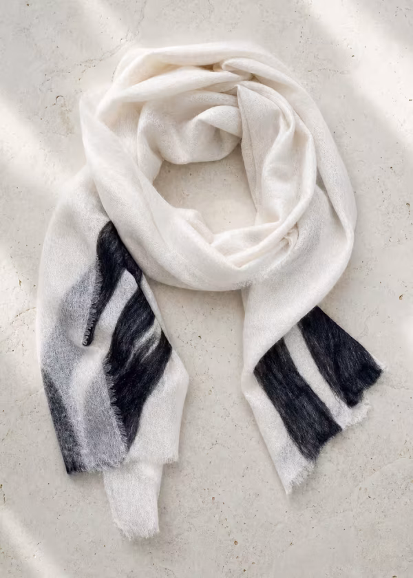 spark monochrome luxury pure cashmere shawl ww
