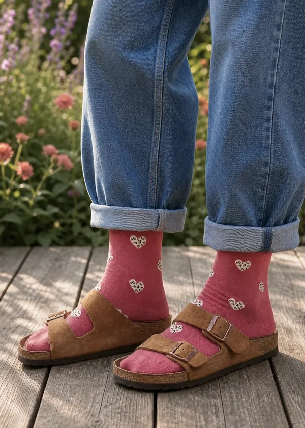 thought bamboo socks blush hearts ww