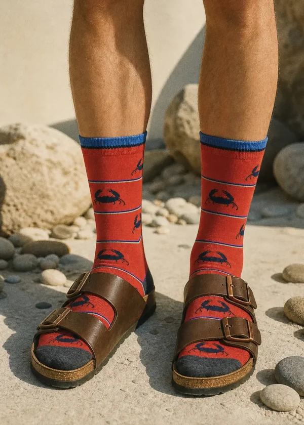 thought bamboo socks red crabs ww