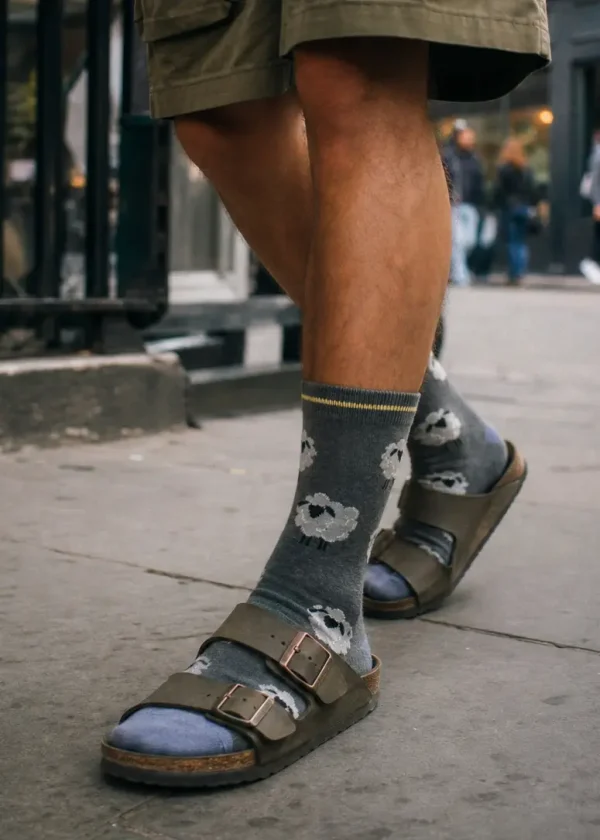 thought sheep grey bamboo socks ww