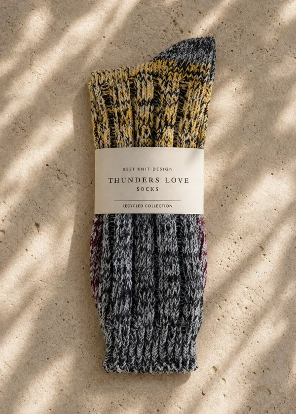 thunders charlie black recycled cotton socks ww