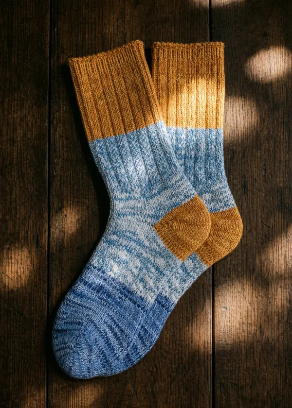 thunders love blue yellow recycled cotton socks ww