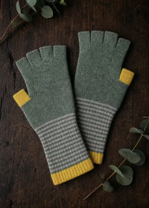 tough green electric yellow lambswool gloves ww
