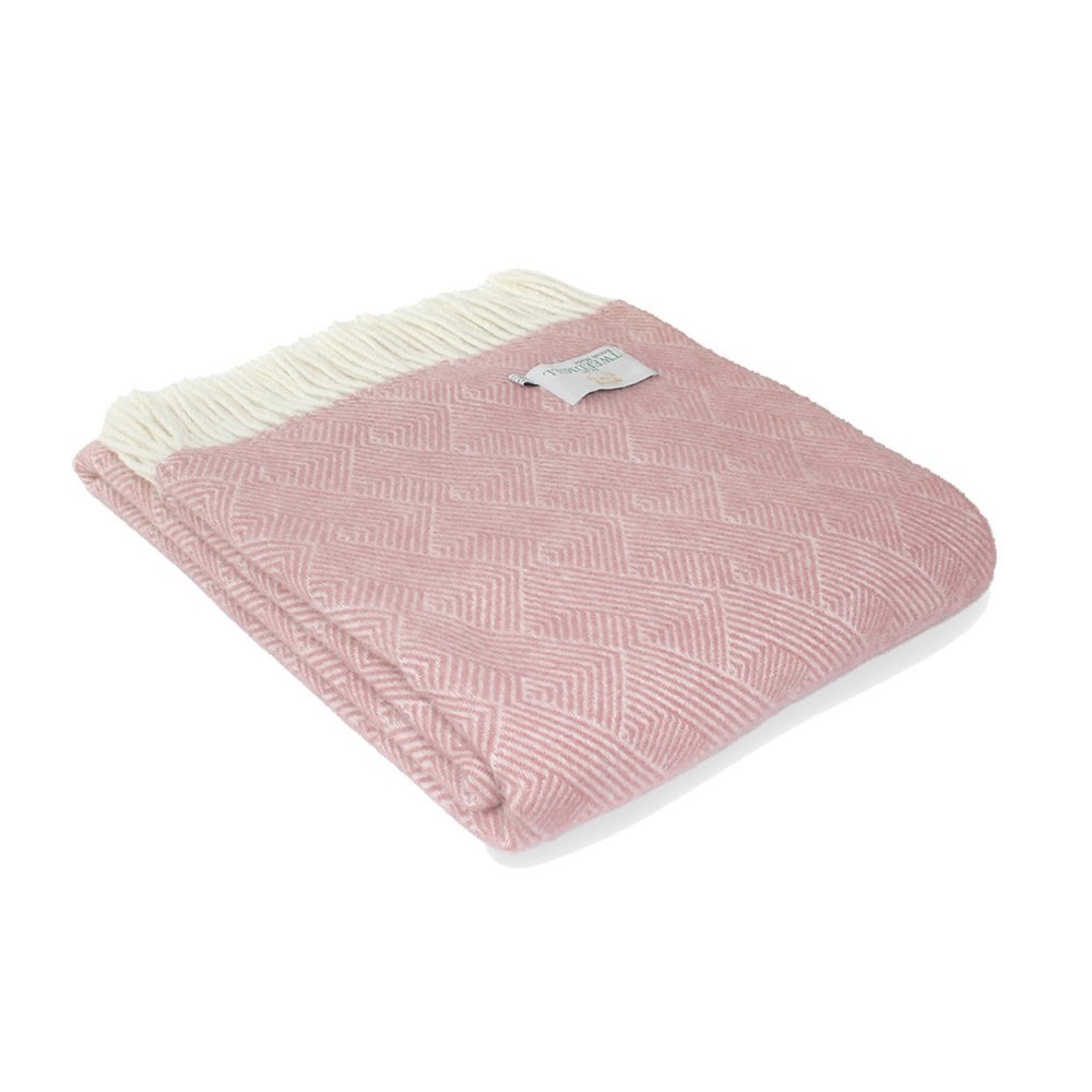 tweedmill textiles delamere smokey rose pure new wool throw