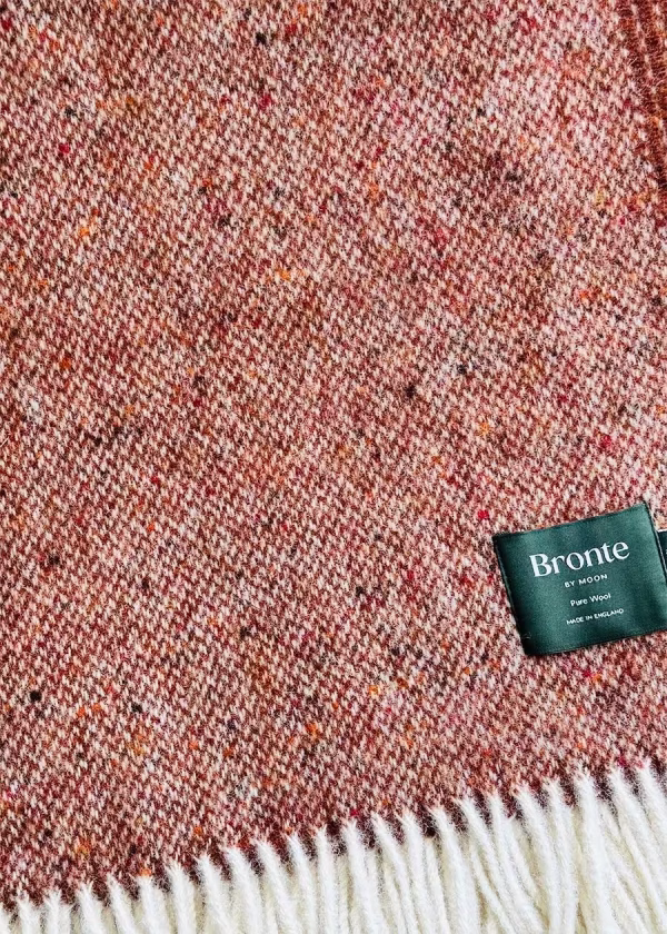 tweedy terracotta throw texture vivid ww