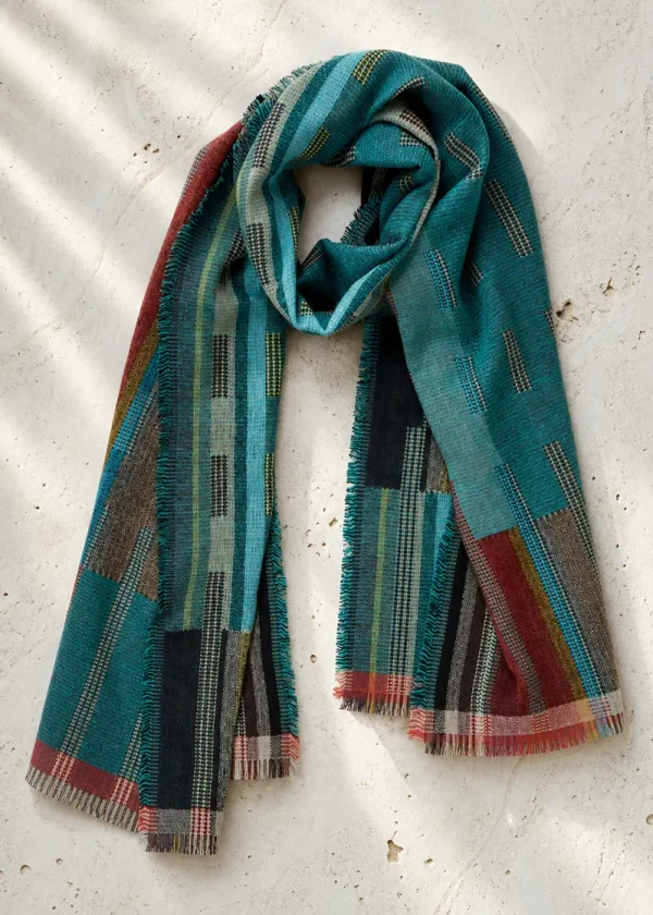 wallace sewell gillingham peacock merino wrap scarf ww