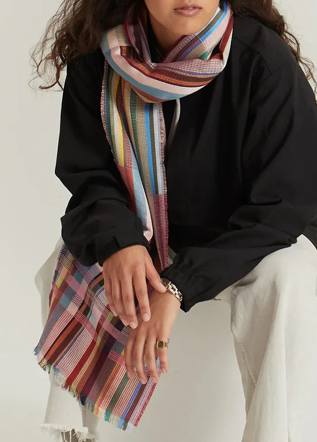 wallace sewell pomegranate linen silk scarf ww