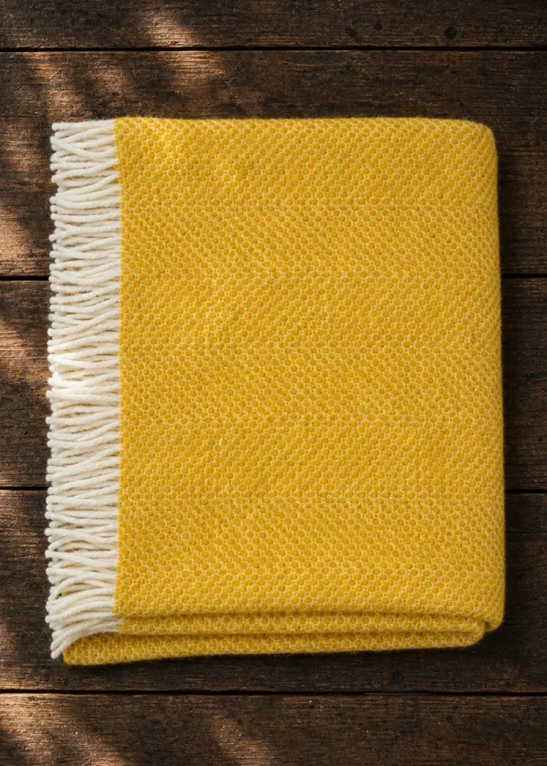 yellow beehive pure wool throw ww
