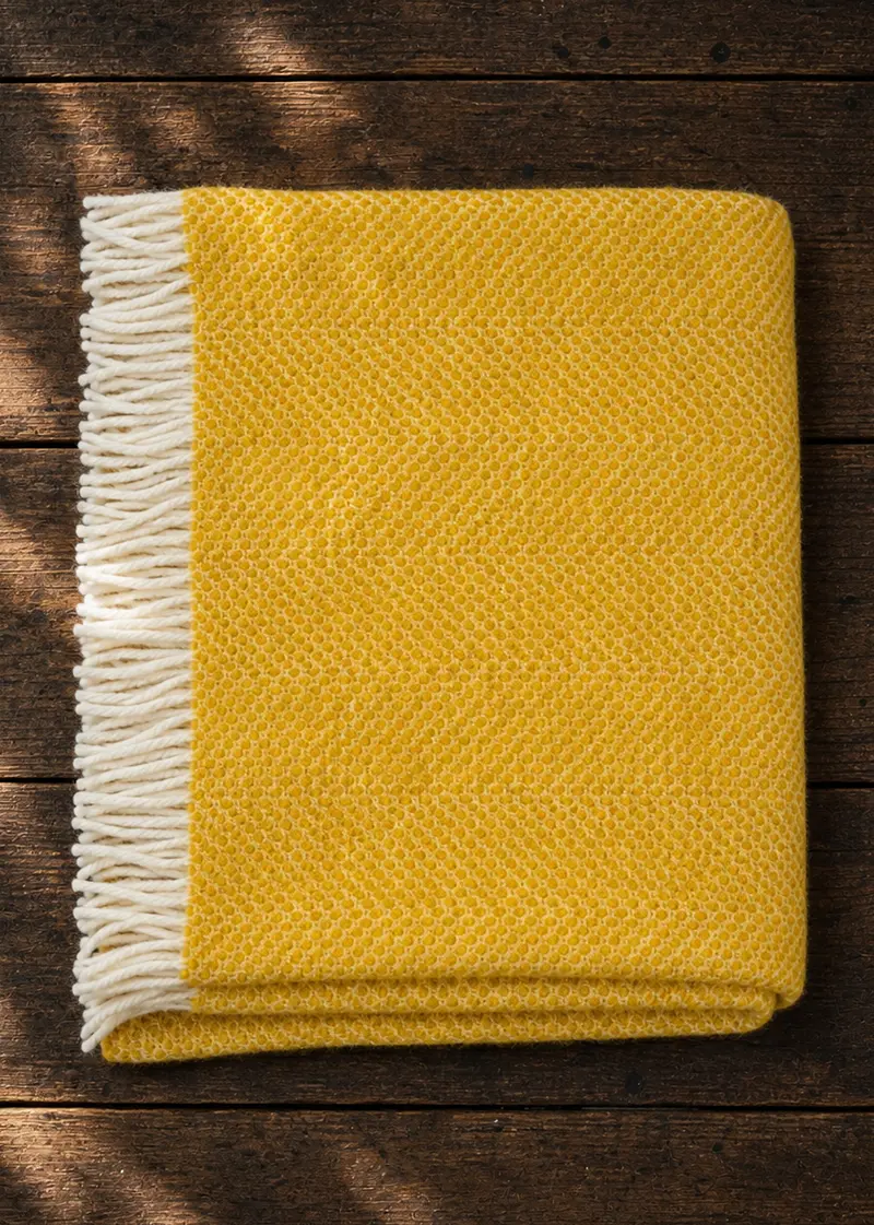 yellow beehive pure wool throw ww